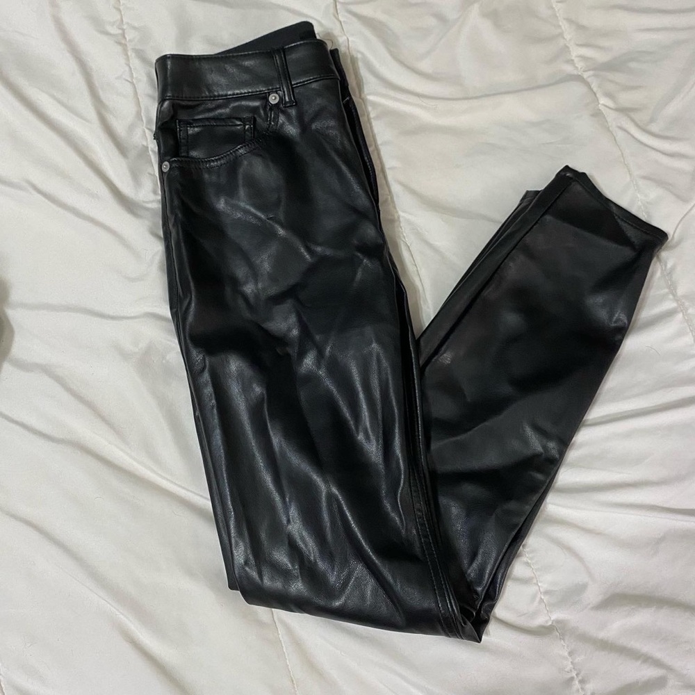 Express black leather pants